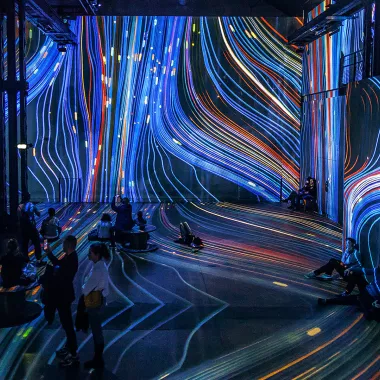 lignes bleues art numérique
