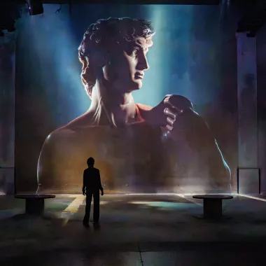 statue michel ange david projection