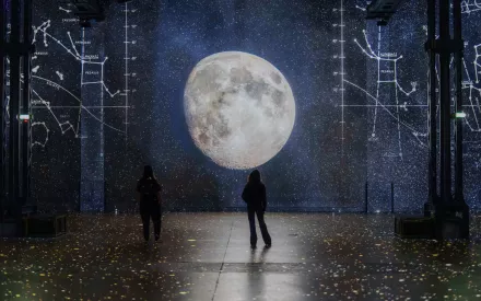 projection immersive lune silhouettes
