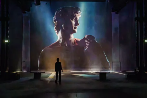 statue michel ange david projection